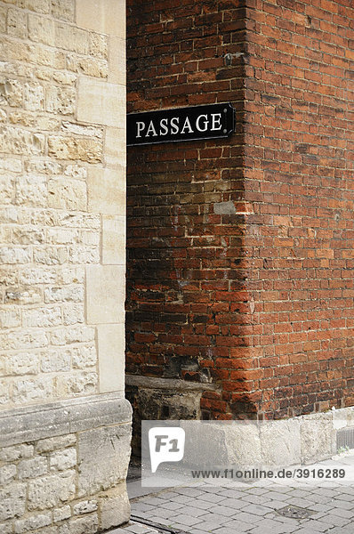 Passageway between university buildings leading to the Turf Tavern Pub  Oxford  Oxfordshire  England  United Kingdom  Europe