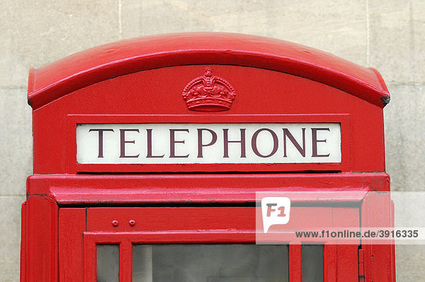 Red telephone box  detail  United Kingdom  Europe