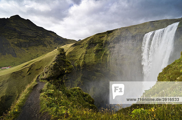 Skogarfoss waterfalls Iceland Europe