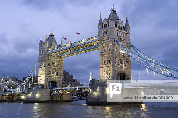 Night view of Tower Bridge  London  England  United Kingdom  Europe