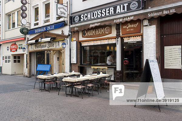 Restaurant und Bierhaus Zille in der Altstadt  Landeshauptstadt Düsseldorf  Nordrhein-Westfalen  Deutschland  Europa