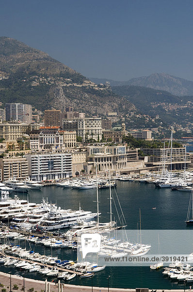 Ausblick auf den Hafen  Monte Carlo  Cote d'Azur  Monaco  Europa