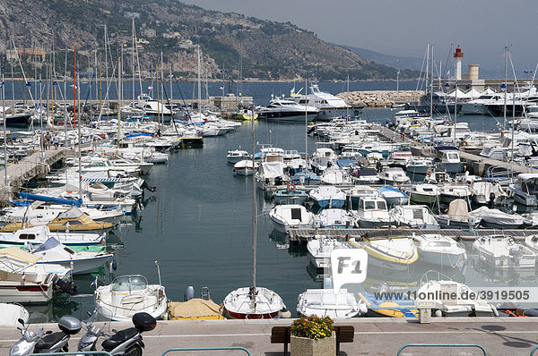Ausblick auf den Hafen  Menton  Cote d'Azur  Provence  Frankreich  Europa
