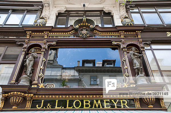 Traditionsgeschäft Lobmeyr  Einkaufsstraße Kärntner Straße  Wien  Österreich  Europa