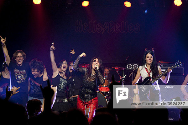 The German women AC/DC cover band Hells Belles live at the Schueuer concert hall  Lucerne  Switzerland