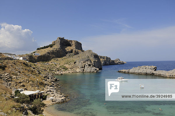 Apostel-Paulus Bucht  Agios Pavlos Bay  Lindos  Rhodos  Griechenland  Europa