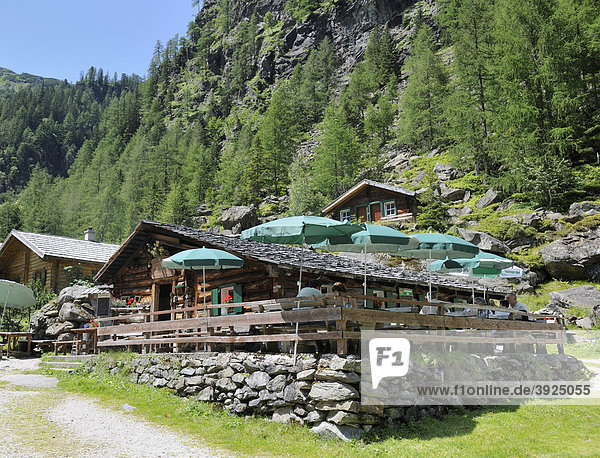 Putzentalalm mountain lodge  1354m  Naturpark Soelktoeler nature park  Schladminger Tauern mountains  Styria  Austria  Europe