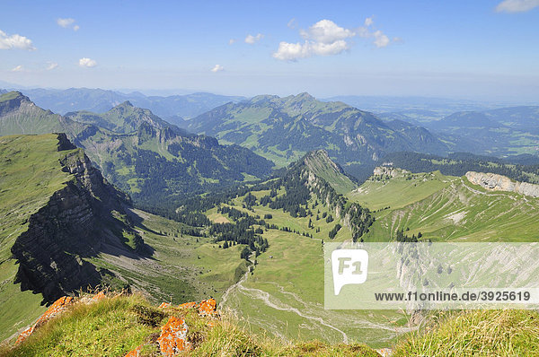 Blick vom Berg Hoher Ifen  Vorarlberg  Allgäuer Alpen  Österreich  Europa