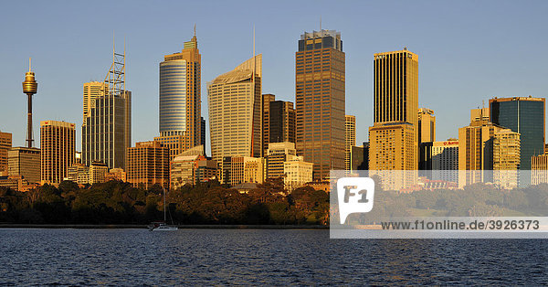 Sydney Skyline bei Sonnenaufgang  TV Tower  Central Business District  Sydney  New South Wales  Australien