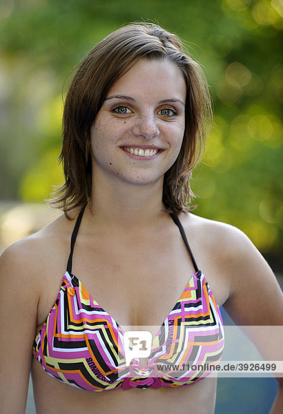 Young woman in a bikini  Airlie Beach  Queensland  Australia