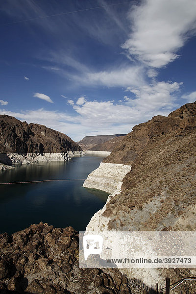 Lake Mead reservoir  Hoover Dam  Nevada  Arizona  USA