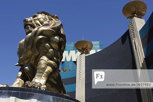 Lion of the MGM Grand hotel in Las Vegas  Nevada  USA
