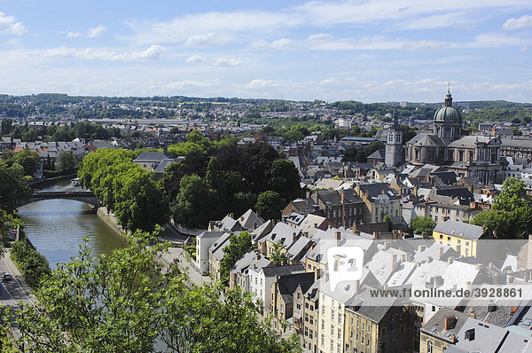 Kathedrale St. Aubain  Blick von der Zitadelle  Namur  Belgien  Europa