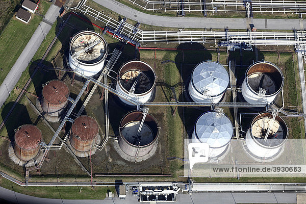 Storage tanks for mineral oils in the area of the Duisburg ports Ruhrort inland port Duisburg North Rhine-Westphalia Germany Europe