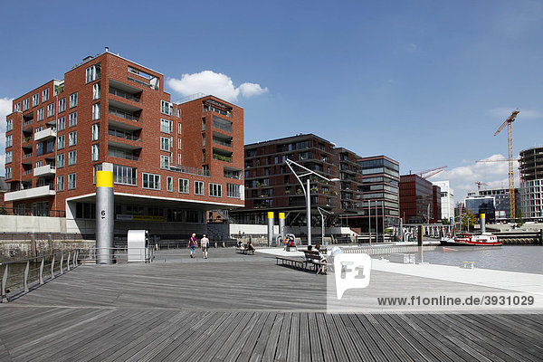 Hafencity district  new  modern district on the Elbe river  in the old docks area  Hamburg  Germany  Europe