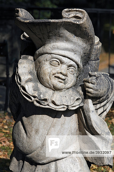 Dwarf sculpture series of crippled people from the Baroque period Zwergelgarten Mirabellgarten Mirabell Palace gardens Salzburg Austria Europe
