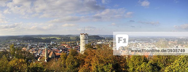 Panoramablick auf die Stadt Ravensburg  Landkreis Ravensburg  Baden-Württemberg  Deutschland  Europa