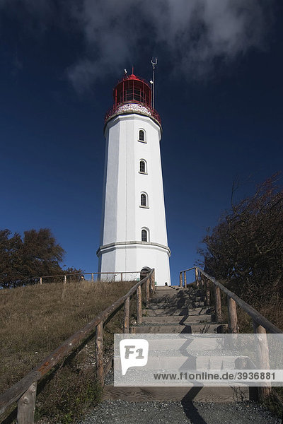 Dornbusch Lighthouse in the north of Hiddensee island  Mecklenburg-Western Pomerania  Germany  Europe