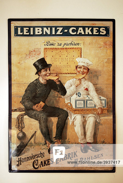 Old metal advertising sign for Leibnitz cakes