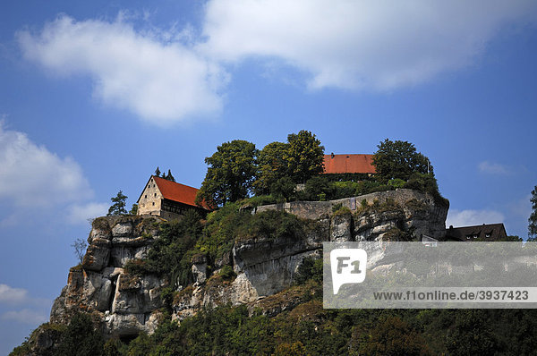Burg Pottenstein auf einem Felsen in der Fränkischen Schweiz  Burgstraße 13  Pottenstein  Oberfranken  Bayern  Deutschland  Europa
