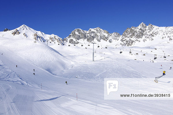 Flimsattelbahn  Skigebiet Samnaun  Schweiz  Europa