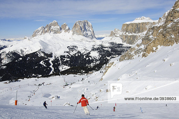 Sella Ronda ski trail  Val Gardena  Alto Adige  Italy  Europe