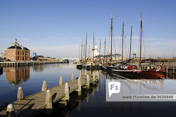 Hafen von Harlingen  Friesland  Holland  Niederlande  Europa