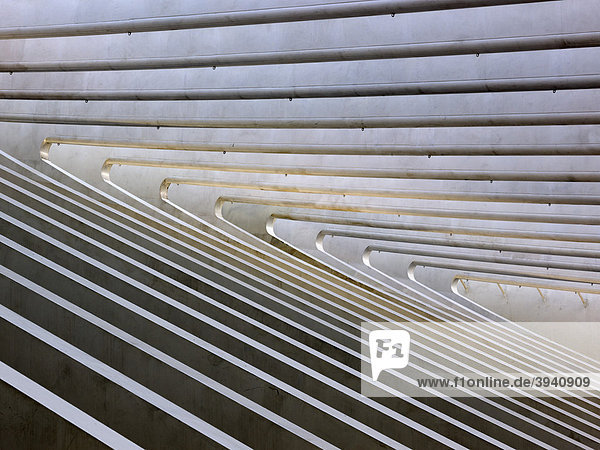 Architectural roof detail of the station in LiËge-Guillemin  Belgium  Europe