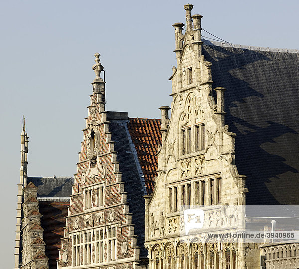 Gildehäuser in Gent  Flandern  Belgien  Europa