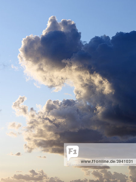 Cloudy sky in evening light  above Sardinia  Italy  Europe