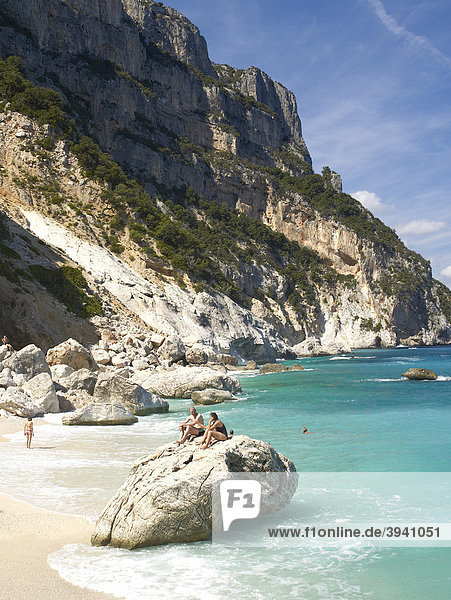 Beautiful bay of Cala Goloritze at the Gulf of Orosei  east coast of Sardinia  Italy  Europe