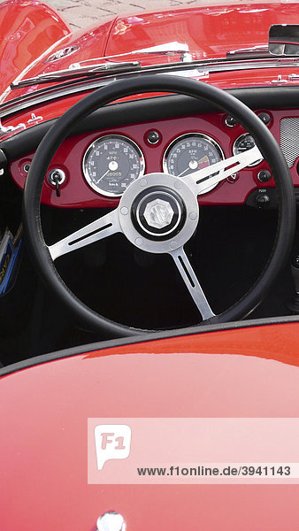 Cockpit of an MG Roadster