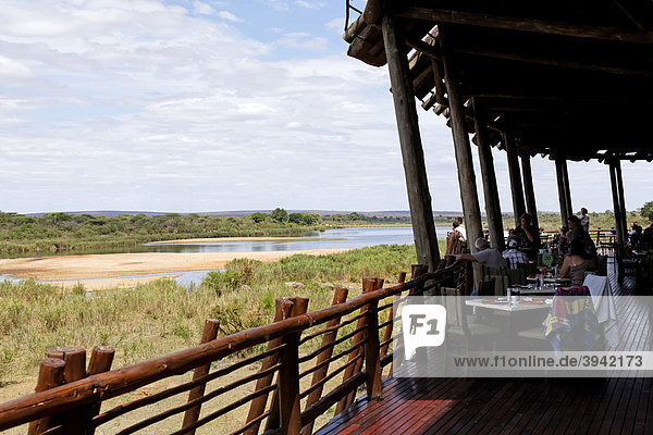 Lower Sabie rest camp  restaurant sun deck  Kruger National Park  South Africa