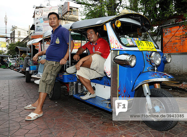 Tuk tuk taxi driver  Bangkok  Thailand  Asia