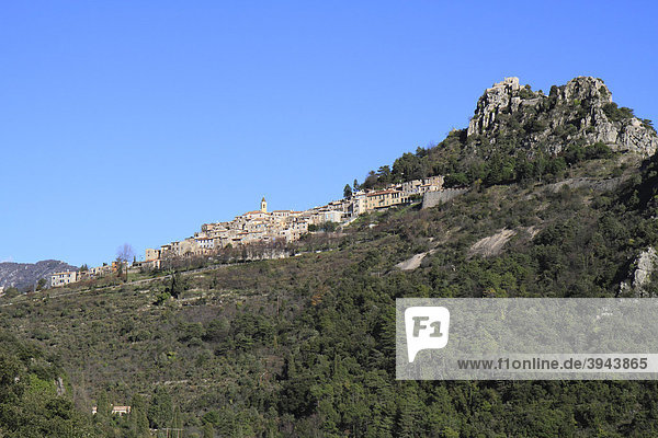 Sainte AgnËs  höchstgelegenes Dorf am Mittelmeer  klassifiziert als eines der schönsten Dörfer Frankreichs  DÈpartement Alpes Maritimes  RÈgion Provence Alpes CÙte d'Azur  Südfrankreich  Frankreich  Europa