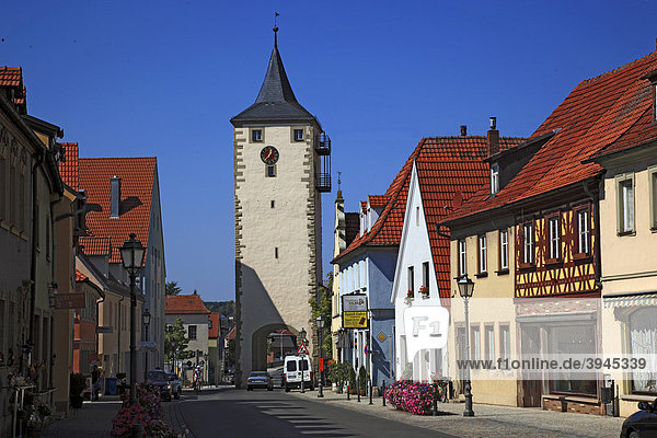 Stadttorturm  Haßfurt  Landkreis Haßberge  Unterfranken  Bayern  Deutschland  Europa