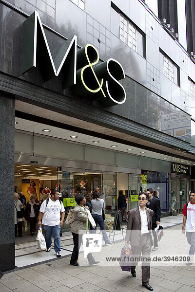Store of the retail business Marks and Spencer on Oxford Street in London  England  United Kingdom  Europe