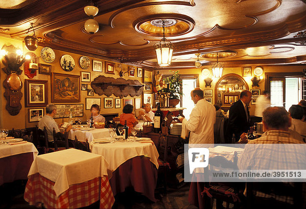 Dining hall in the El Duque Restaurant Segovia  Castilla Province  Spain  Europe