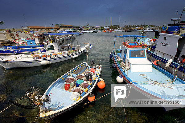 Boote im Fischereihafen von Pafos  Zypern  Griechenland  Europa