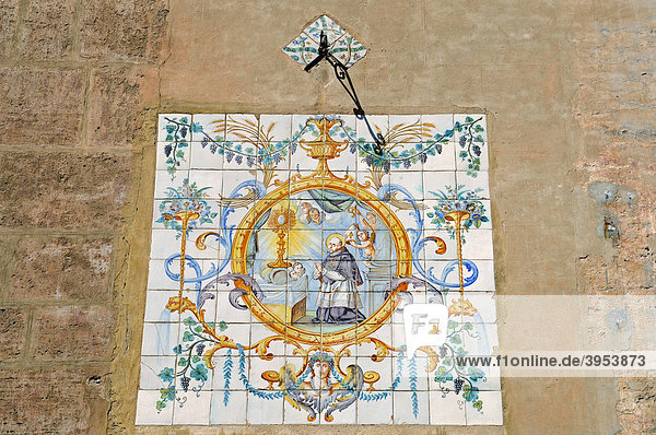 Spanische Kacheln  azulejos  Hauswand  Museo del Patriarca  Museum  Kunst  Gemälde  Plaza del Patriarca  Valencia  Spanien  Europa