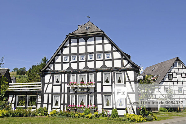 Fachwerkhaus  Assinghausen  Dorf  Olsberg  Sauerland  Nordrhein-Westfalen  Deutschland  Europa