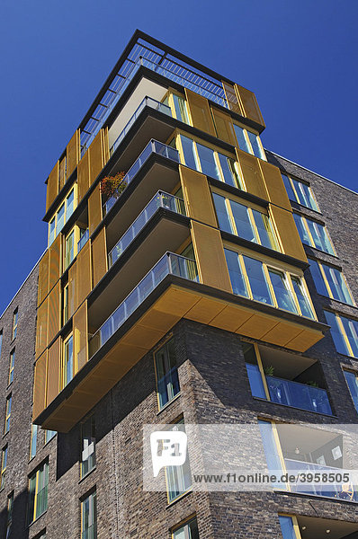 Modernes Wohngebäude am Kaiserkai in der Hamburger Hafencity Hamburg Deutschland Europa