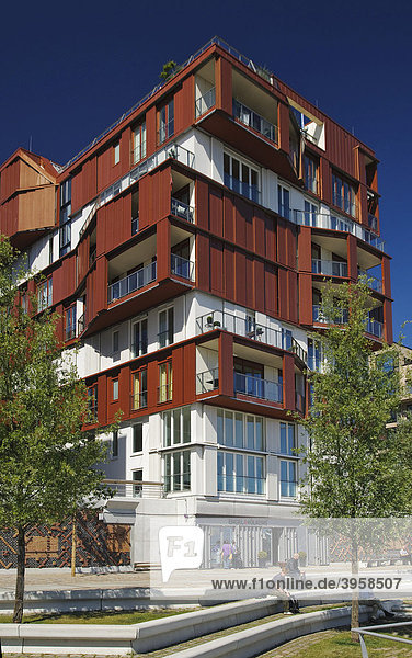 Modernes Wohngebäude am Kaiserkai in der Hamburger Hafencity Hamburg Deutschland Europa