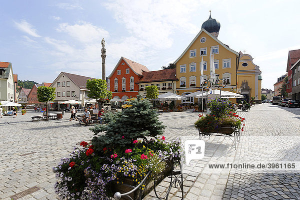 Marienplatz, Immenstadt im Allgäu, Oberallgäu, Schwaben, Bayern, Deutschland, Europa