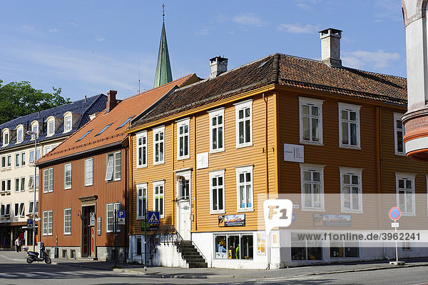 Ehemalige Handelshäuser am Kjopmannsgata  Trondheim  Norwegen  Skandinavien  Europa