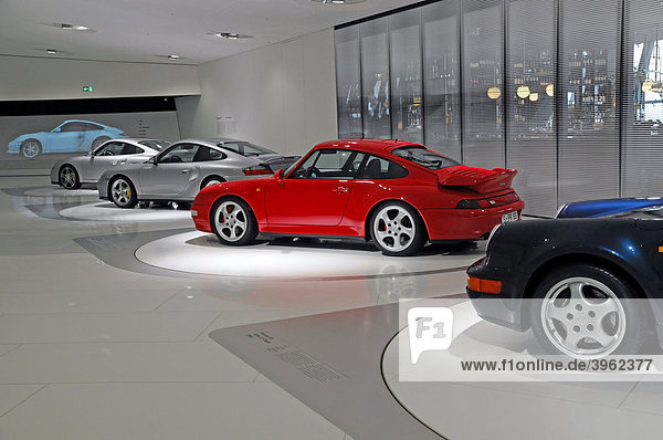 Roter Porsche 911 Turbo 3.6 Coupe 993  Neues Porsche Museum  Stuttgart  Baden-Württemberg  Deutschland  Europa