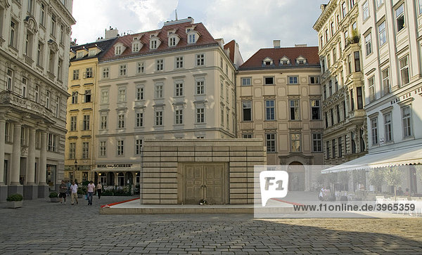 The Holocaust memorial by Rachel Whiteread  at Vienna's Judenplatz square  Vienna  Austria  Europe