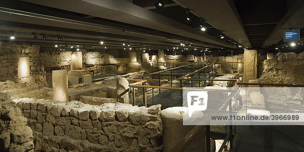Museu d'Historia de la Ciutat  Stadtmuseum  römische Gebäudeüberreste  Barcelona  Katalonien  Spanien  Europa