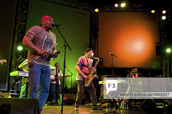 US band The Neville Brothers live at the Blue Balls Festival in the Lucerne hall of the KKL Lucerne Switzerland