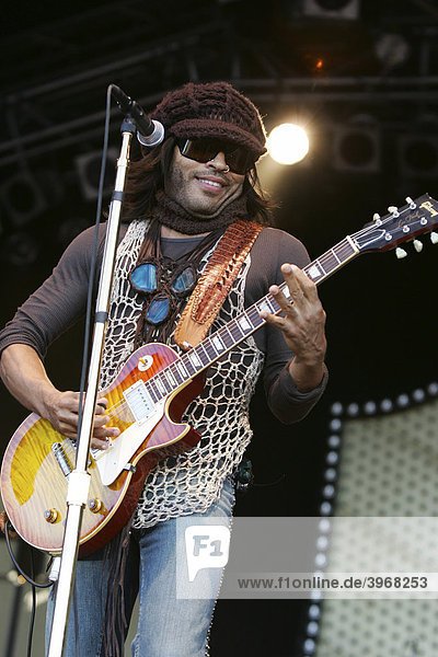 Lenny Kravitz  US-American rock singer  musician  songwriter and music producer  live at the Spirit of Music Open Air in the Uster football stadium near Zurich  Switzerland